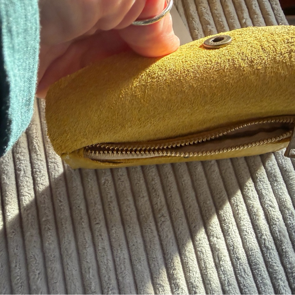 Yellow Leather Envelope Wallet Clutch - Picture 4 of 4